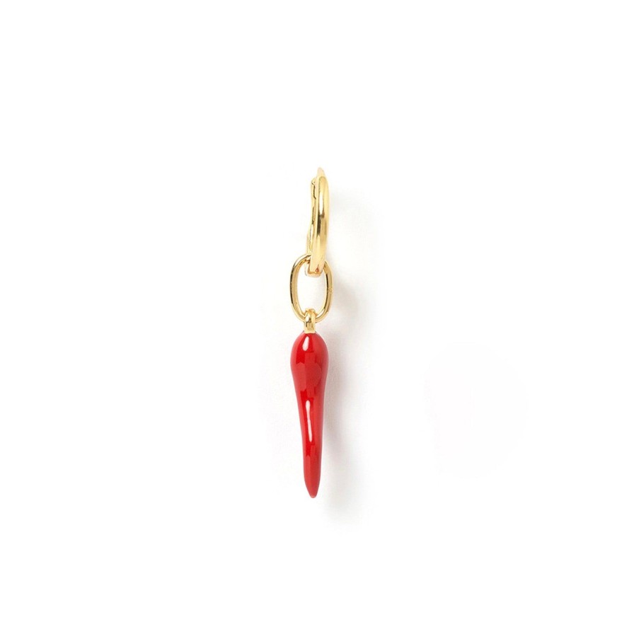 Arms of Eve Cornicello Red Single Charm Earring | Aoe Man