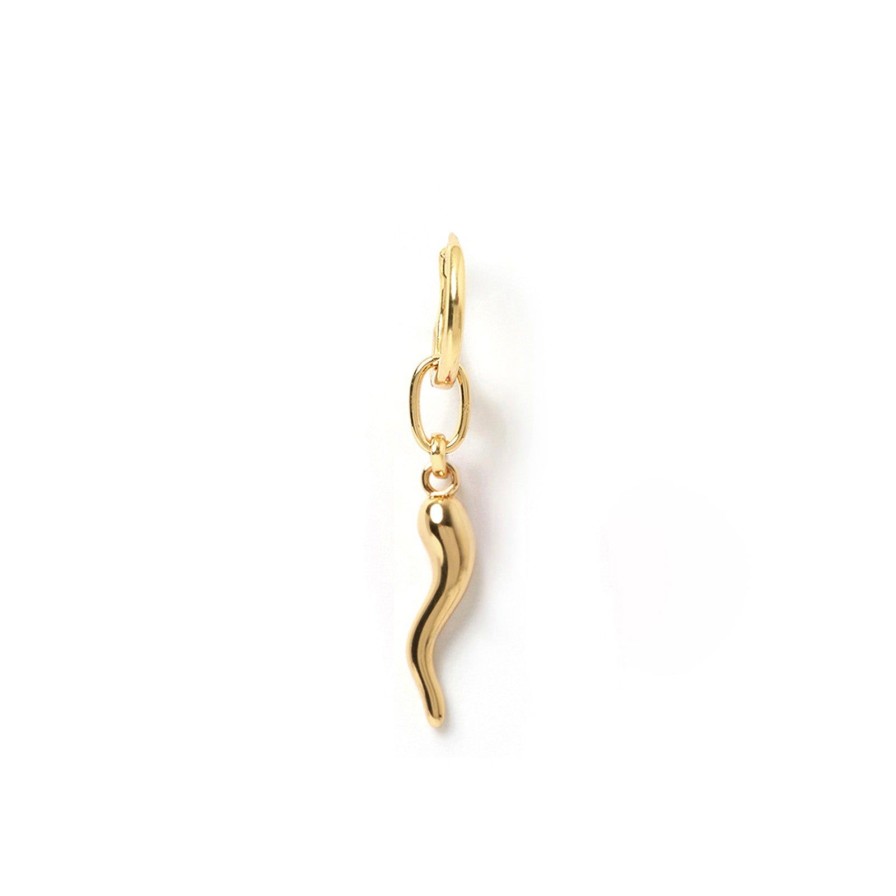 Arms of Eve Cornicello Gold Single Charm Earring - Large | Aoe Man