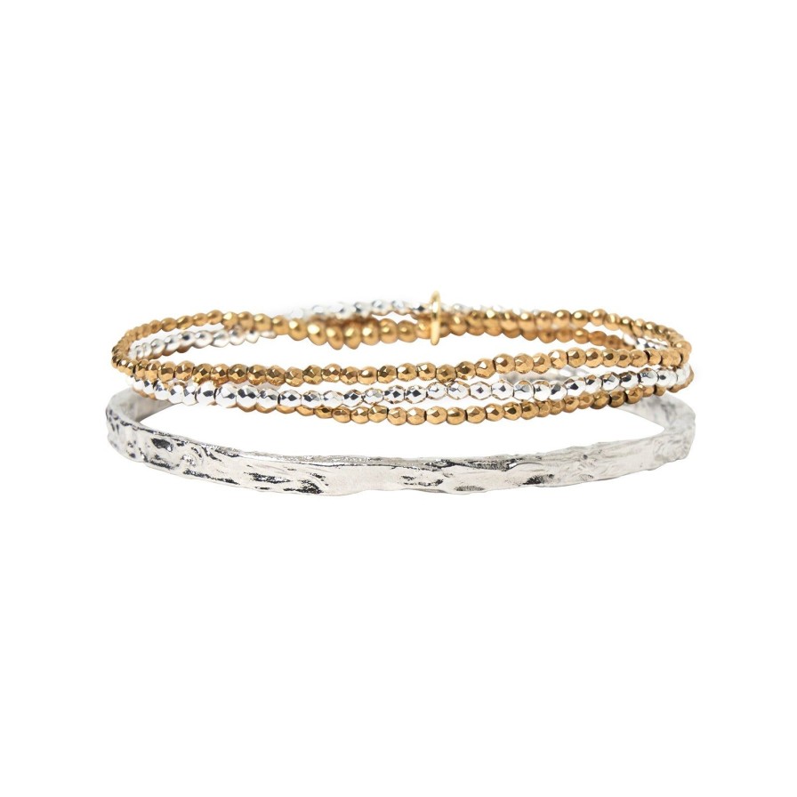 Arms of Eve Birdie Two Toned Bracelet Stack | Bracelet Stacks