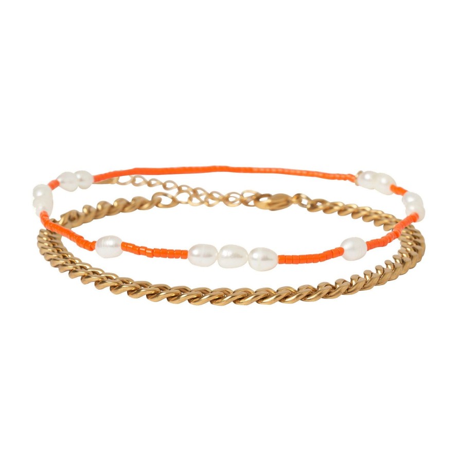 Arms of Eve Azalea Anklet Stack - Orange | Anklet Stacks