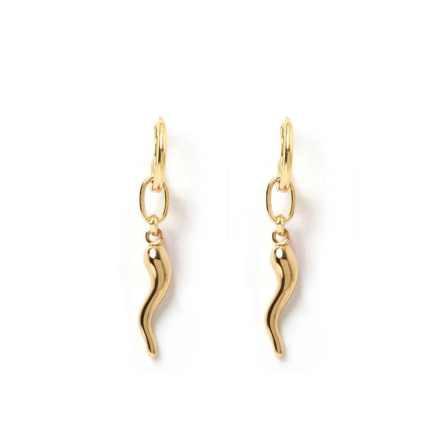 Arms of Eve Cornicello Gold Charm Earrings - Large | Aoe Man