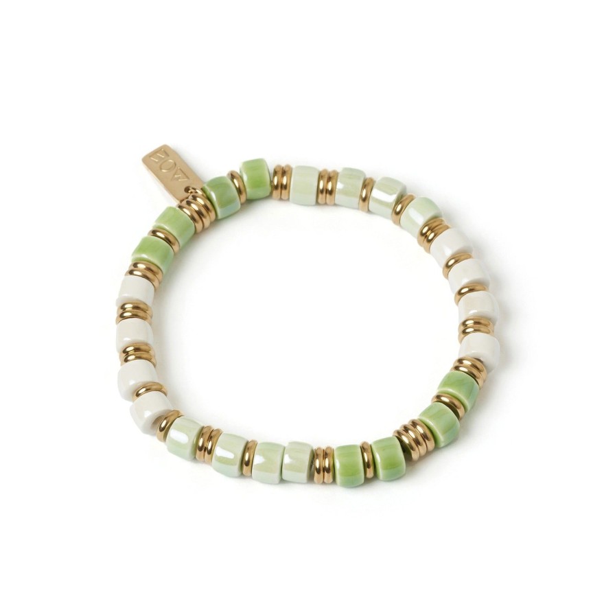 Arms of Eve Skylar Ceramic And Gold Bracelet - Mint | Bracelets