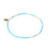 Arms of Eve Poppy Pearl & Glass Beaded Anklet - Turquoise | Anklets