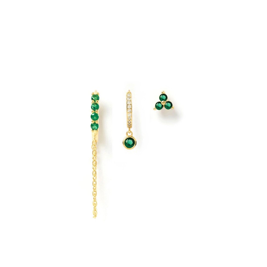 Arms of Eve Honey Single Earring Stack - Emerald | Earring Stacks