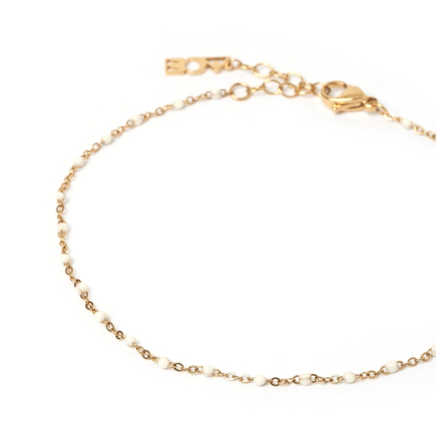 Arms of Eve Peggy Gold And Enamel Anklet - Vanilla | Anklets