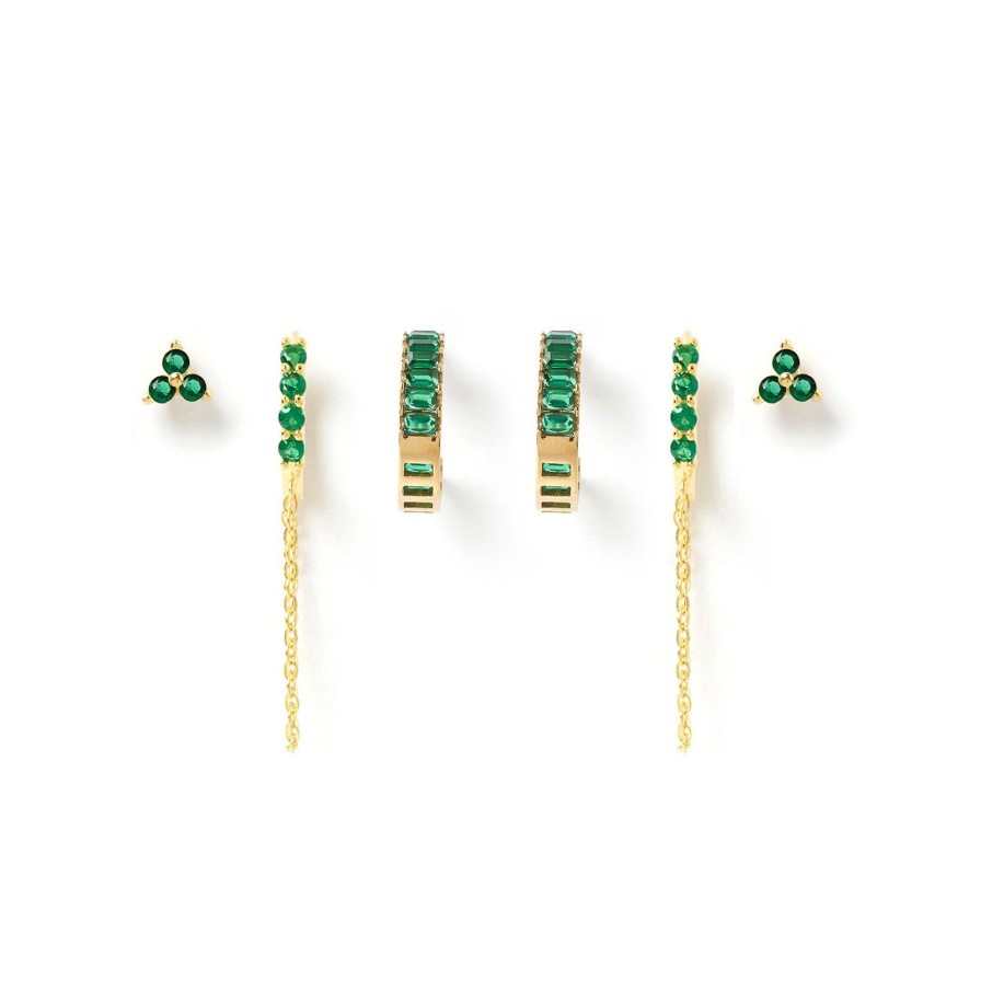 Arms of Eve Crystal Earring Stack - Emerald | Earring Stacks