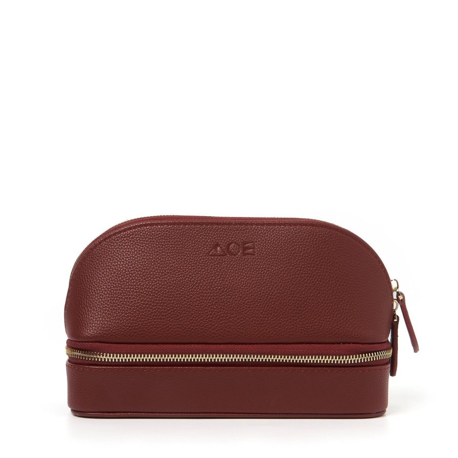 Arms of Eve Monroe Jewellery And Cosmetic Travel Bag - Burgundy | Bags