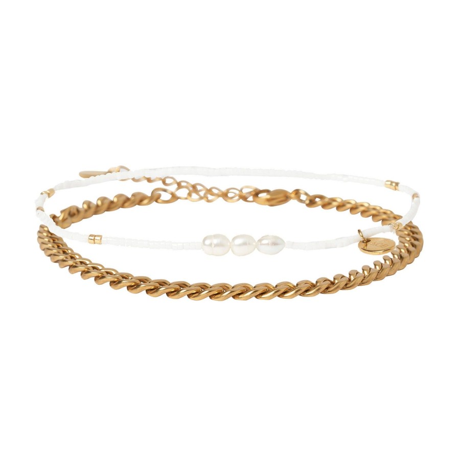 Arms of Eve Azalea Anklet Stack - White | Anklet Stacks