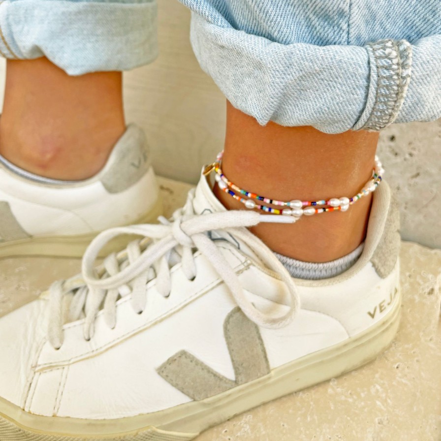 Arms of Eve Priscilla Pearl And Beaded Anklet | Anklets