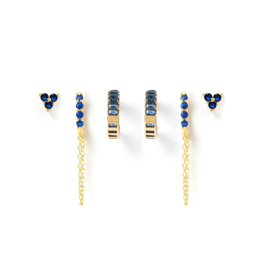 Arms of Eve Crystal Earring Stack - Sapphire | Earring Stacks