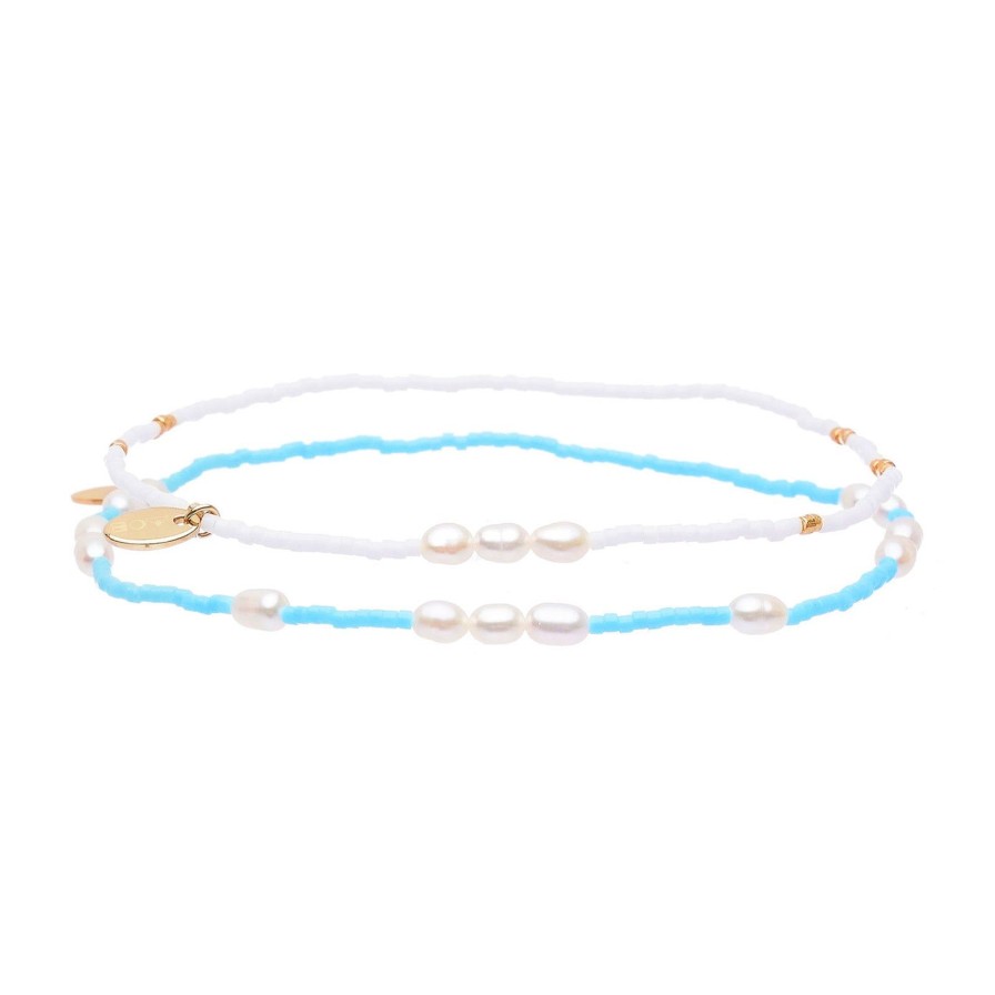 Arms of Eve Poppy Anklet Stack - Turquoise | Anklet Stacks