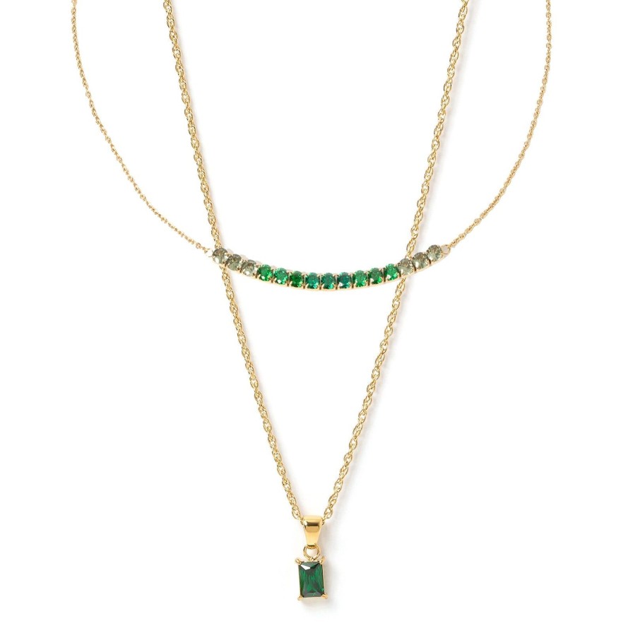 Arms of Eve Ombre Necklace Stack - Emerald | Necklace Stacks