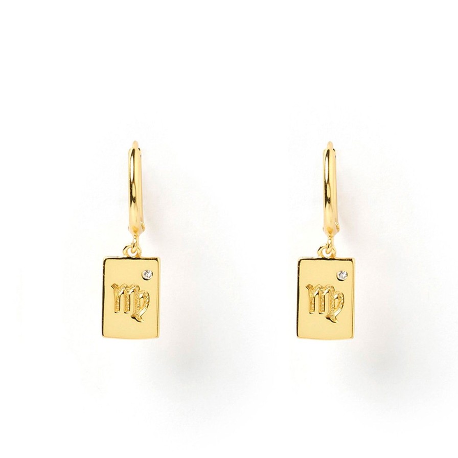 Arms of Eve Zodiac Gold Tag Earrings | Aoe Man