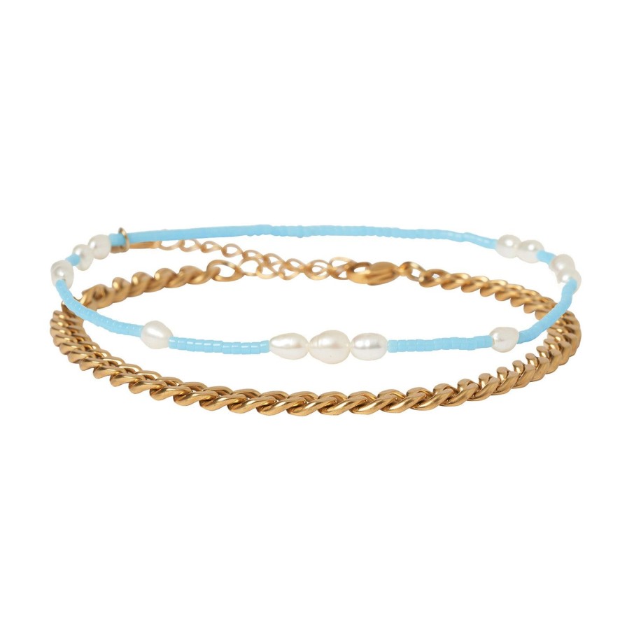 Arms of Eve Azalea Anklet Stack - Turquoise | Anklet Stacks