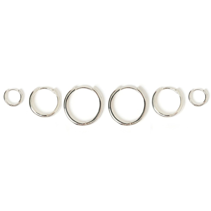 Arms of Eve Smooth Hoop Earring Stack - Silver | Earring Stacks