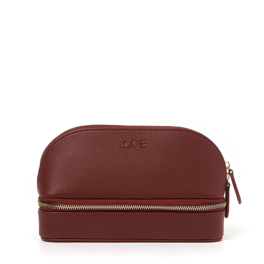 Arms of Eve Monroe Jewellery And Cosmetic Travel Bag - Burgundy | Travel Accessories