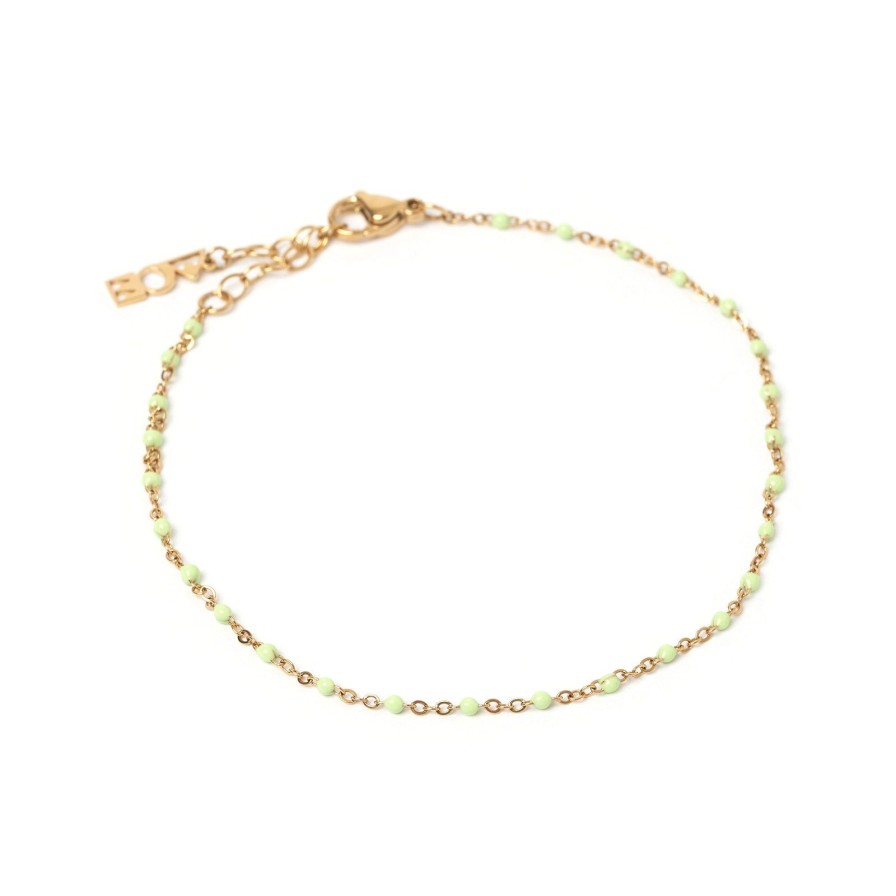 Arms of Eve Peggy Gold And Enamel Anklet - Mint | Anklets