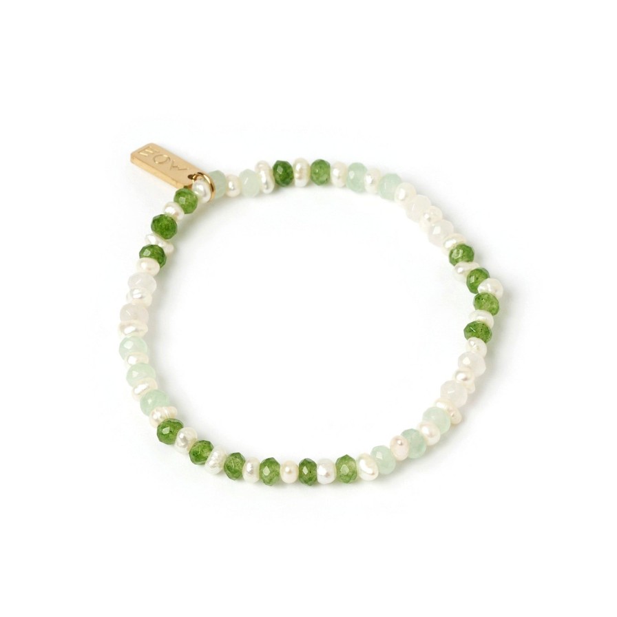 Arms of Eve Bloom Pearl And Gemstone Bracelet - Moss | Bracelets