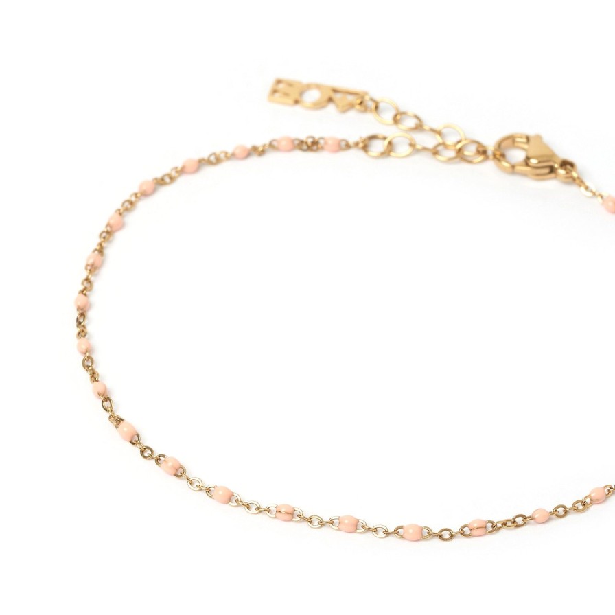 Arms of Eve Peggy Gold And Enamel Anklet - Peach | Anklets